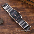Montre-bracelet à quartz en cuir de luxe pour hommes, 4 pièces/ensemble